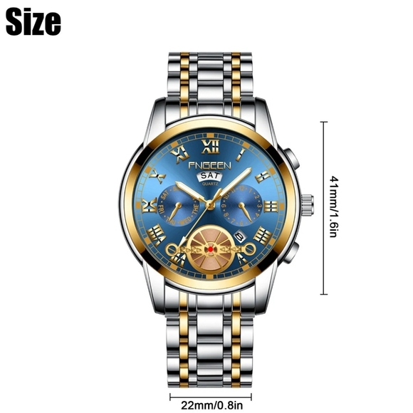 ๐ฅ Waterproof Men's Quartz Watch Tourbillon Dial Stainless Steel ๐ฅ๐ฏ - Picture 2 of 8